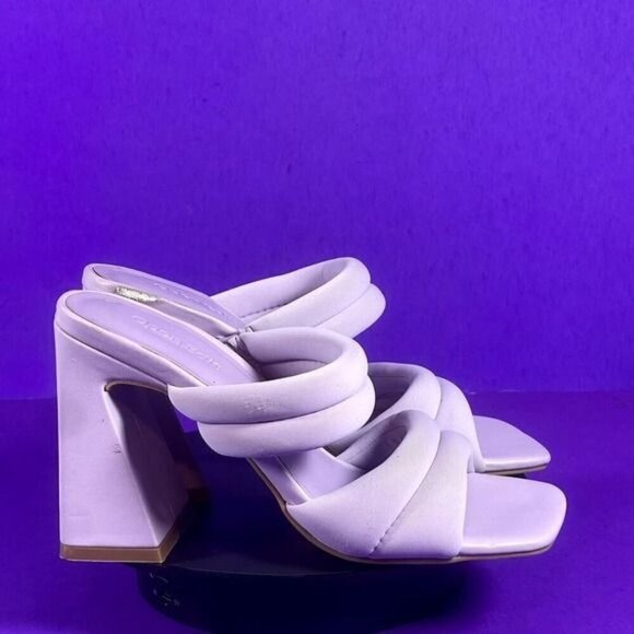 Open Edit Shoes - Open Edit Women's Lavender Double Strap STELLA Heel Sandals Shoe Size 5